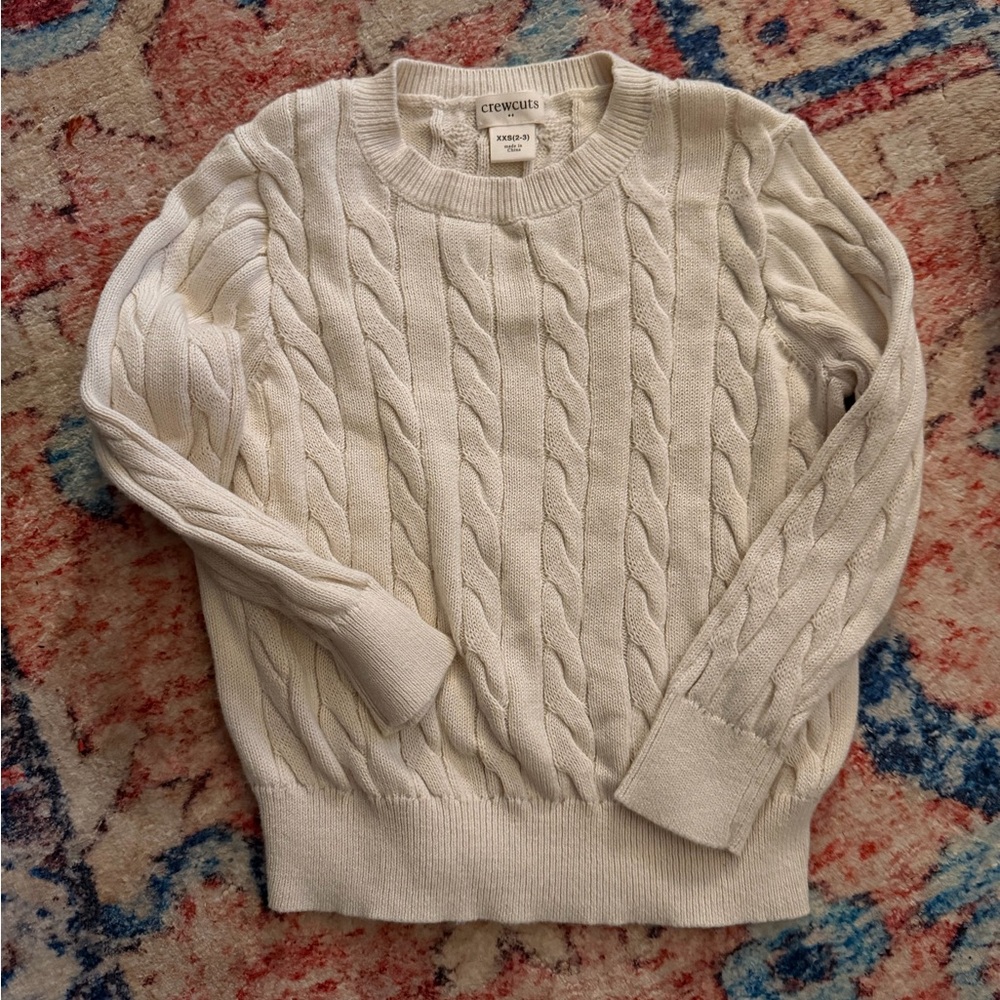J Crewcuts Toddler Boy’s Cable Knit Sweater - Cream